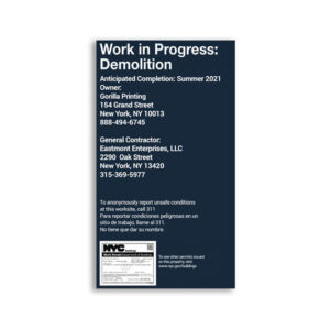 Demolition Construction Fence Signs